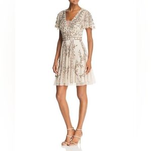 Aidan Mattox Embellished Mesh Dress